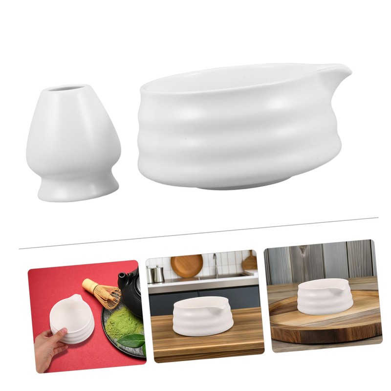 NOLITOY 1 Set Ceramic Matcha Tea Bowl with Spout Traditional