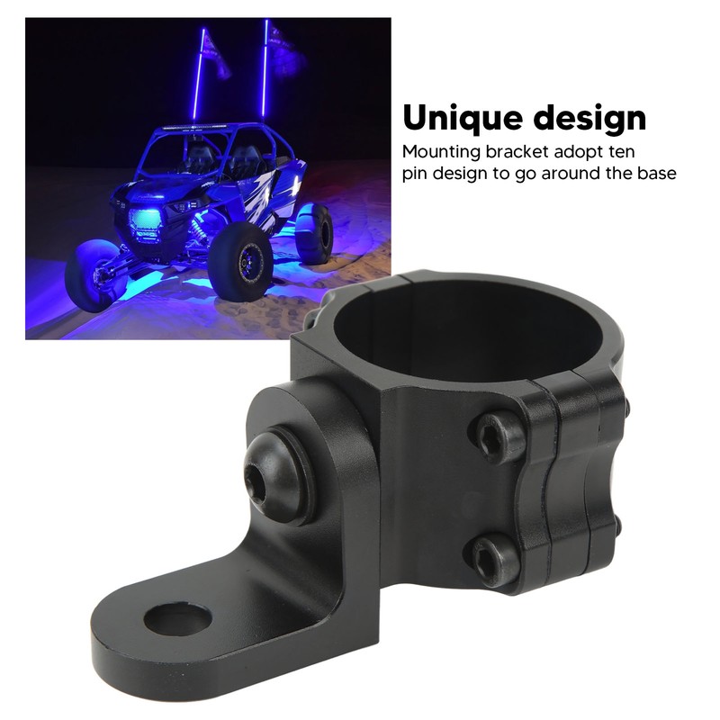 UTV Whip Mount Adjustable Heavy Duty Rust Proof Black Strong