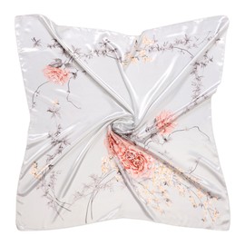 DRESHOW 90 x 90 cm Large Square Scarves for Women Silk Headscarf Bandanas Hair Scarf Neckerchief Hair Accessories, 1 pc style 86-10