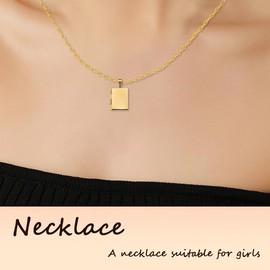 Photo Box Locket Necklace for Women Couples Picture Necklace Romantic Wedding Anniversary Birthday Gifts for Wife Christmas Graduation Gifts for Girlfriend Gf Fiancee Engagement Valentines Gift Ideas