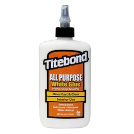 Titebond All Purpose White Glue, Home, Shop, School and Crafts, Versatile, Dries Fast and Clear, Easy-to-Use, Water Cleanup, 4 oz. 5032