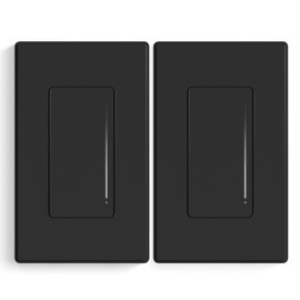 ELEGRP Dimmer Switch, Touch Dimmer Light Switch for LED Lights 150W, INC/HAL 450W, Single Pole & 3 Way LED Dimmer Switch, Needs Neutral Wire, Wall Plate Included, UL Listed, 2 Pack, Matte Black
