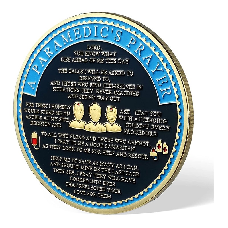 Paramedic's Prayer Coin EMT Challenge Coin