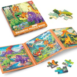 Magnetic Puzzles for Toddlers 3-5, Dinosaur Puzzles for Kids 4-6, Travel Puzzles for Kids Ages 5-8 Toys Games Gifts for Boys Girls Ages 3 4 5 6 in Car Airplane Kids Puzzles for Road Trip