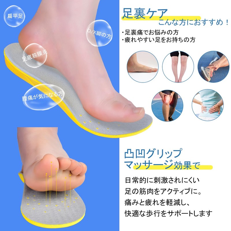 Meidlan Insoles Shock Absorption, Arch Support, Ultra Lightweight for Sports,
