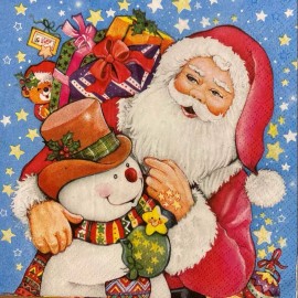 Paper Luncheon Decoupage Napkins 3-Ply Christmas Santa Snowman Gifts Lot of 20