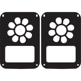 JeepTails Daisy Flower Tail lamp Light Covers Compatible with Jeep JK Wrangler Black Set of 2