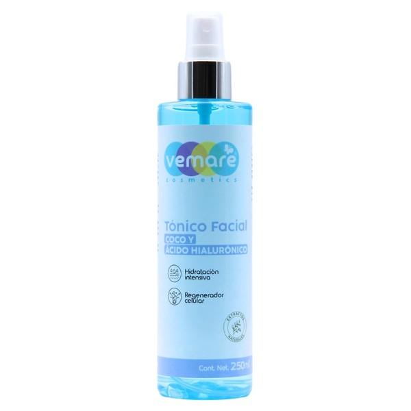 Vemare Cosmetics Tónico Facial Coco Y Ácido Hialurónico Hidrata 250