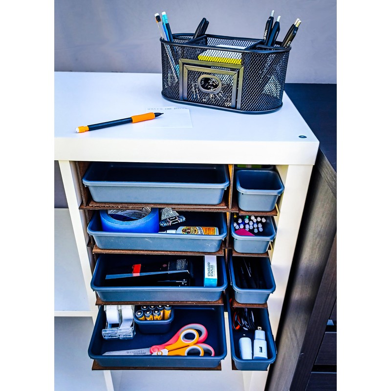 8-Section Insert with Slide-Out Bins, Compatible with IKEA KALLAX Shelf