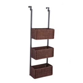SEI Furniture Cortovo Over-The-Door 3-Tier Basket Storage - Espresso w/ Black