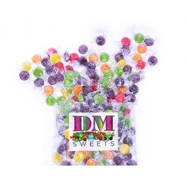 Assorted Fruit Buttons - 2 lbs of Bulk Individually Wrapped Cherry Orange Lemon Sour Apple Grape Hard Candy
