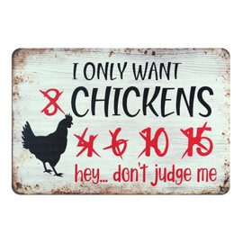 QYAYIK I Only Want Chickens 12"x8" Chicken Decor Sign - Christmas Chicken Yard Decorations Chicken Toys | Chicken Coop Accessories for Chicken Feeder - Chicken Gifts For Chicken Lovers
