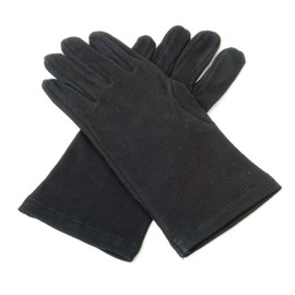THE MASONIC COLLECTION Black Cotton Knights Gloves - Medium