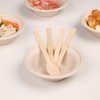 HTB Disposable Spoons Natural Bamboo 50 Pcs Outdoor Disposable Tableware