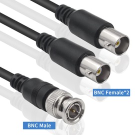 Maxhood BNC Cable 1.5ft, BNC Splitter Cable 1 in 2 Out Coax Cable, BNC Male to Female Cable Coaxial Cable Ultra Low Loss 50 ohm BNC Jumper Cable for CCTV System, Radio, Modem, Camera