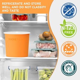 2 Gallon Bucket Liner with Lid – Food-Grade, Collapsible & Reusable Silicone Bucket Saver, BPA-Free, Heat & Cold Resistant Pail Liner – for Kitchen, Camping, Gardening, DIY & Home Renovation