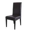 Qubjus Dining Chair Covers, Solid Pu Leather Waterproof Oilproof Stretch