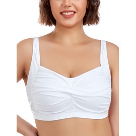 Ocean Blues Women's White Plus Size Bikini Top Twist Front Molded Bathing Suit Top Size XX-Large