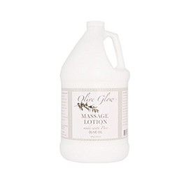Olive Glow Massage Lotion, Olive Oil to Repair Dry Skin & Soothe Sore Muscles, Best Skin Therapy Lotion, Moisturizes Skin During Massages, Best Grip, Vitamin E, Aloe Vera, Profesional Grade, 1 Gallon