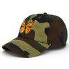 Monarch Large Butterfly Embroidered Dad Hat Cap Adjustable Unconstructed (Woodland