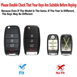 for Kia Key Fob Cover with keychian,Heavy Key Case Protection Compatible with Kia Soul Sorento Optima Sportage Rio Forte NIRO (Black)
