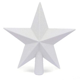 YYCRAFT Glitter Star Tree Topper Christmas Decoration-(10 Inch,White)