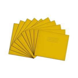 RHINO 6.5 x 8 Exercise Books, 40 Page/Blank Paper Notebook, 10 Pack, Writing & Sketch Book, Office & School Stationery Supplies, Yellow