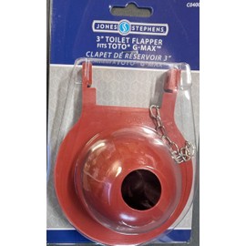 Jones Stephens Universal Red Toilet Flapper, 3", Compatible with TOTO G-Max, Contractor's Lot