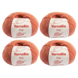 Joy Yarn Lace Weight 4-Pack, 25g/219yd - 100% Baby Alpaca | Ultra-Soft Yarn Spun For Knitting & Crocheting Beautiful Stitch Definition for Sweaters, Blankets & Accessories | Rose Gold
