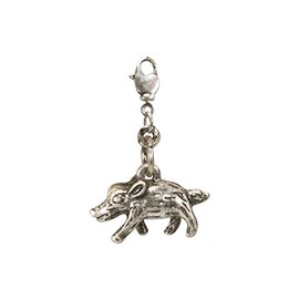 Alpenflüstern AAH131 Small Pig Pendant for Charivari or Costume Necklace (Antique Silver-Colour), Non-precious metal