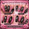 Pink Halloween Nail Art Charms, 3D Gothic Nail Rhinestone with