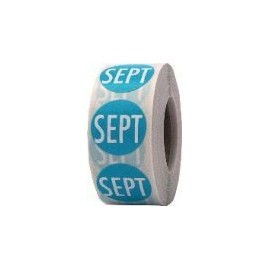 Teal September Circle Dot Stickers, 3/4 Inch Round, 500 Month Adhesive Vibrant Labels on a Roll for Scheduling, Organization, and Inventory - Made in The USA