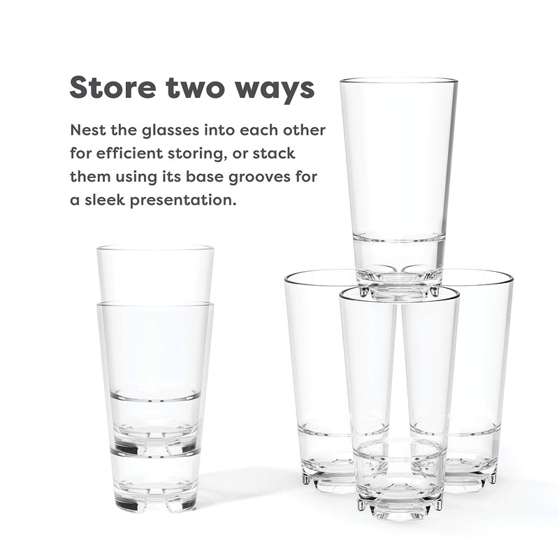 TOSSWARE RESERVE 16oz Stacking Pint, SET OF 4, Premium Quality,