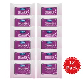 Infinix Makeup Remover Wipes for Daily Skincare Anytime - Gentle, Hydrating & Alcohol-Free Makeup Wipe with Collagen for Soft, Smooth Skin - Travel Face Wipes for Home, Work, Or On-The-Go Use-12-Pack