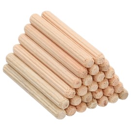 PATIKIL 1/4x2" Wooden Dowel Pins, 100Pack Wood Dried Fluted and Beveled Variety Bucket for DIY Crafts and Home Decor