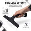 Bathroom Glass Shower Door Squeegee, Silicone & Metal, Black, 10"W