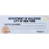 NYC HPD Building Registration Number Sign (White, 3x8 inch, Aluminium,