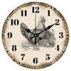 CHGCRAFT Wall Clock Country Style Chicken Wall Clock Non-Ticking Clock