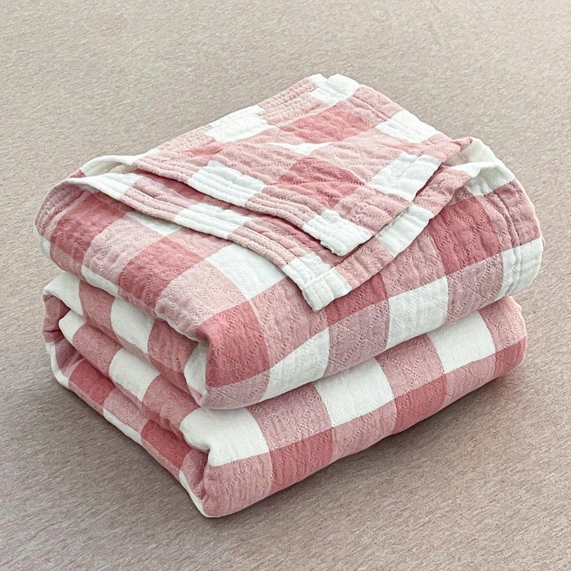 youlanhome Cotton Throw Blanket - 60"x80" Plaid Checkered Pattern, Soft