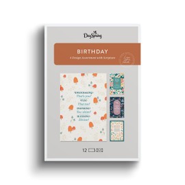 DaySpring - Encouraging You - 4 Floral Card Birthday Assortment with Scripture - 12 Birthday Boxed Cards & Envelopes (U1198)