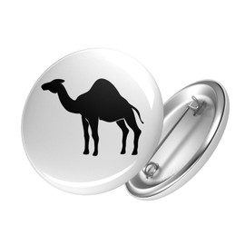 Huuraa Button Dromedary Camel Silhouette Badge Size with Motif for All Animal Lovers Gift Idea for Friends and Family, Metal