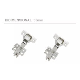 SIQUAR Bisagra Bidimensional De 35mm Recta Precio Por Par Incluye Tornillos
