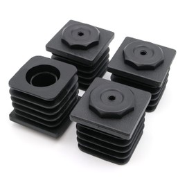 Design61 4 x Adjustment Plugs for Square Tubes Pipe Plugs 40 x 40 mm with Slats M22 x 25 mm Wall Thickness 1.5 - 2.0 mm