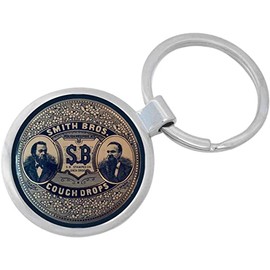 NewCharms Vintage Cough Drops Tin Keychain Featuring Loop for Keys or Backpack