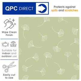 QPC Direct Dandelion Linen Effect PVC Oilcloth Table Cover Vinyl Tablecloth (Sage Green, 140 x 200cm Rectangle)