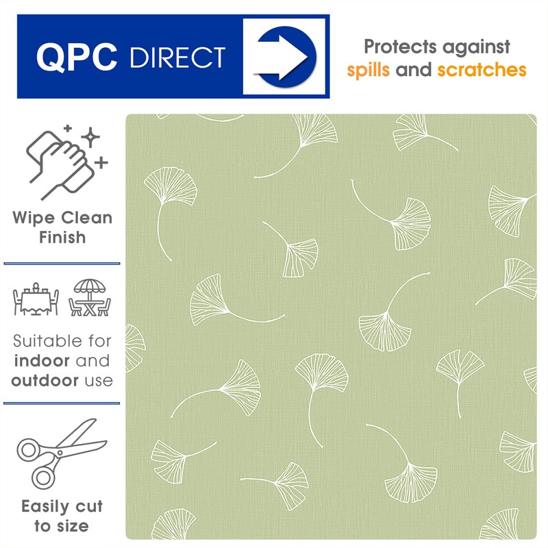 QPC Direct Dandelion Linen Effect PVC Oilcloth Table Cover Vinyl