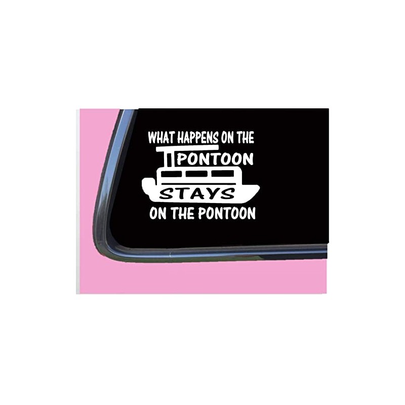 What happens Pontoon Boat TP 845 vinyl 6" Decal Sticker