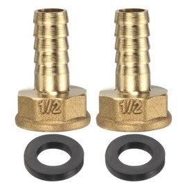 sourcing map 2pcs PEX-A Expansion Fittings 1/2" Press x 12mm Metric Thread Brass Expansion Coupling Press Fittings Adapter for Copper and PEX Tubing Pipe Hose Connection