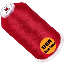New brothread - Single Huge Spool 5000M Each Polyester Embroidery Machine Thread 40WT for Commercial and Domestic Machines - Christmas Red