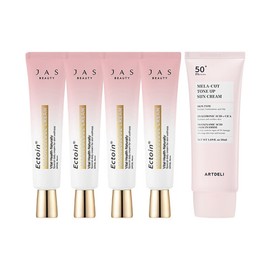 Jas Bare Face Cream Pink Edition 30ml x4 + Art Deli Sunscreen 50ml / 쟈스 맨얼굴 크림 핑크에디션 30ml x4 + 아트델리 선크림 50ml